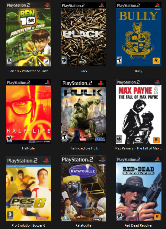 Playstation 2 games on pc