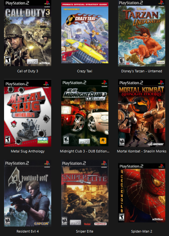 Playstation 2 games on pc